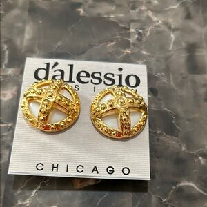d’alessio Design Gold and White Earrings!